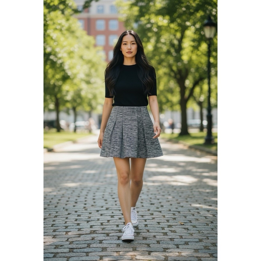 Madewell Gray Textured A-Line Mini Skirt Size 4 Lined Pockets